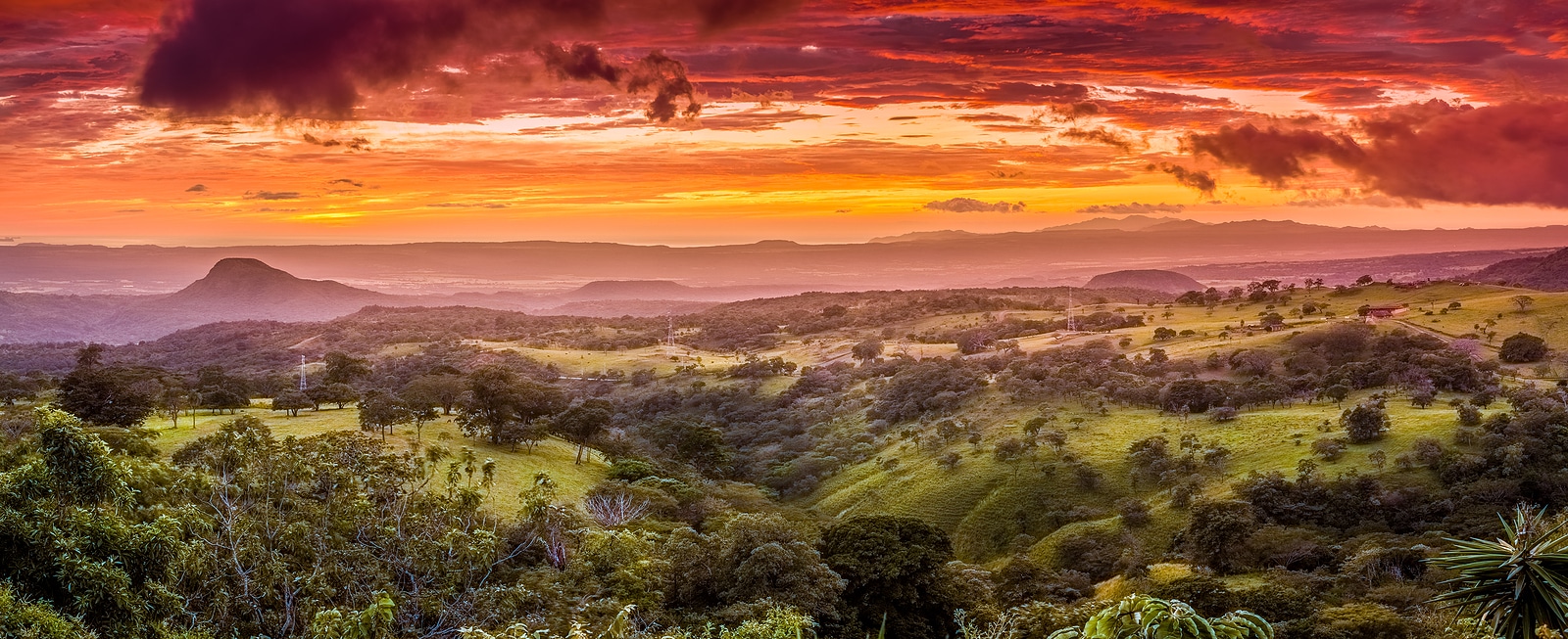Dramatic sunset in Santa Rosa National Park in Costa Rica