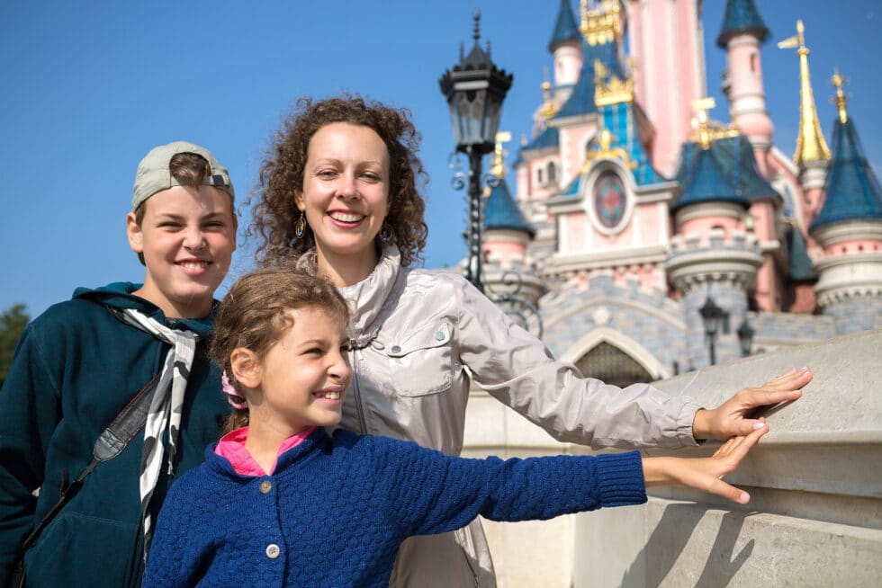 family in Disneyland
