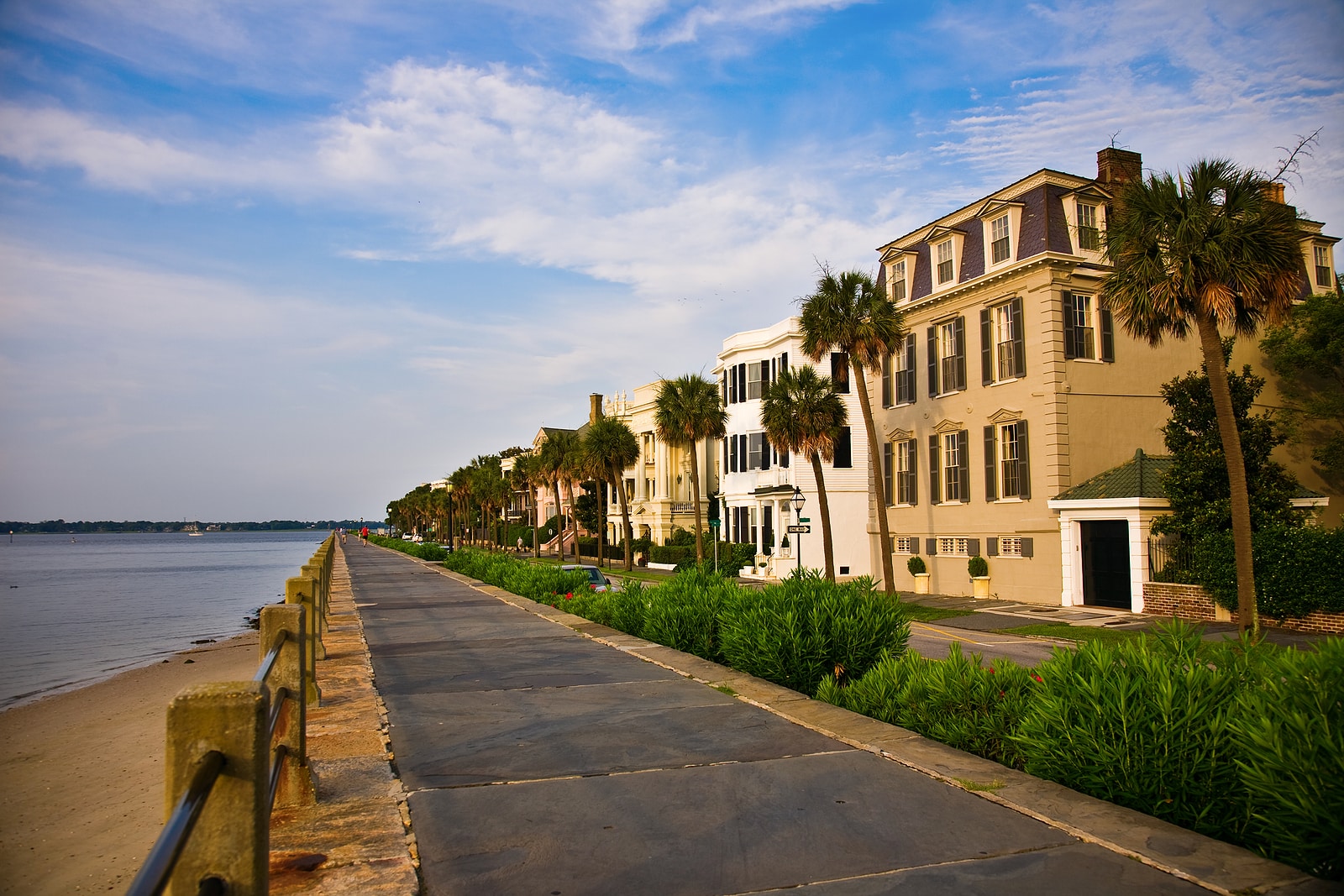 Battery Park in the historic waterfront area of Charleston, Sout
